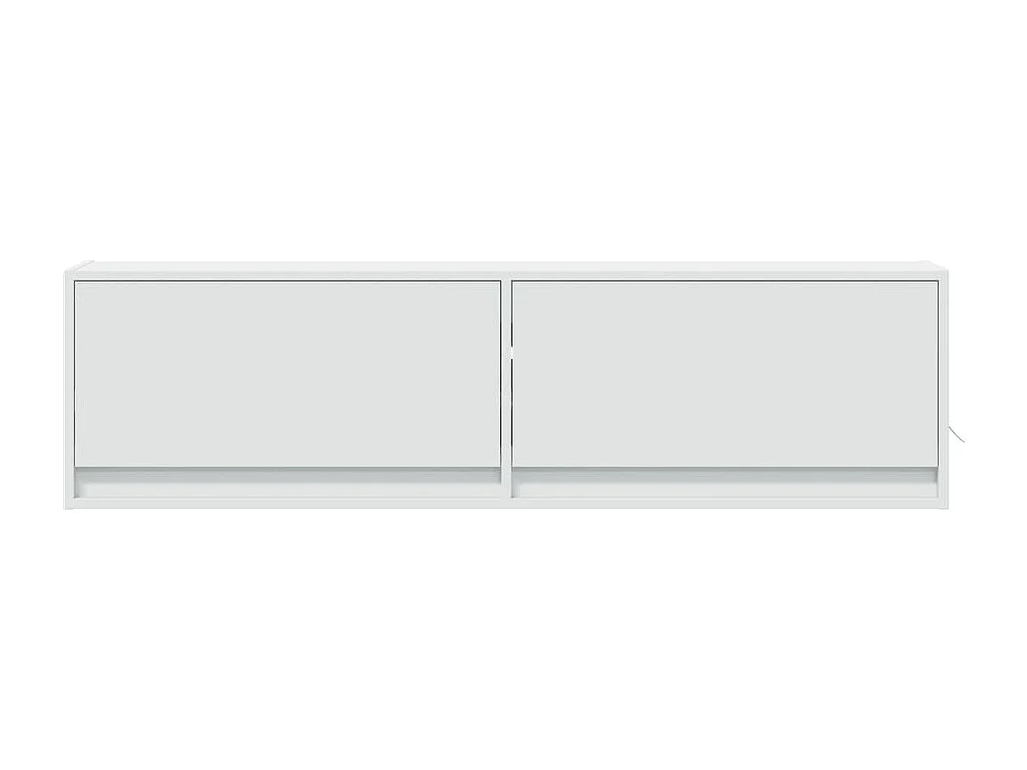 Mobile porta TV a parete con luci LED, bianco, 140x31x38 cm