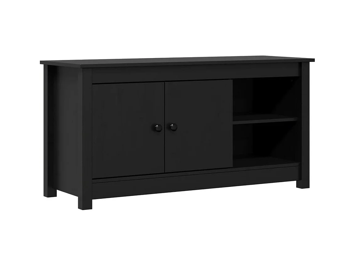 Mobile TV nero 103x36,5x52 cm Legno massello di pino
