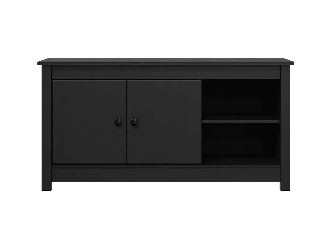 Mobile TV nero 103x36,5x52 cm Legno massello di pino