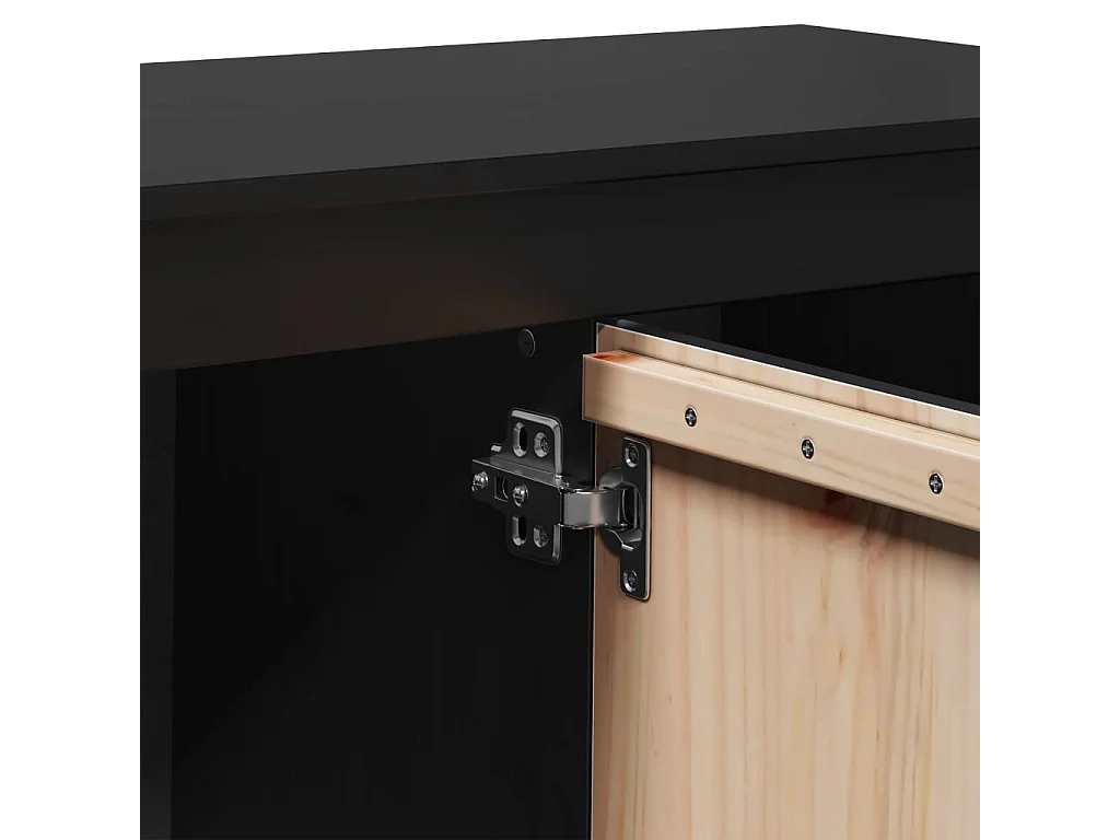 Mobile TV nero 103x36,5x52 cm Legno massello di pino