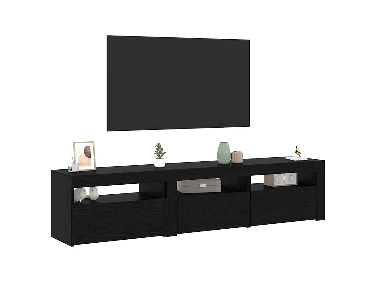 Meubles TV 2 pcs Chêne noir 180 x 35 x 40 cm Bois d'ingénierie