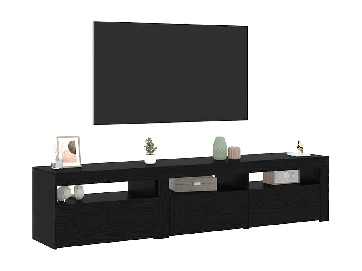 Meubles TV 2 pcs Chêne noir 180 x 35 x 40 cm Bois d'ingénierie
