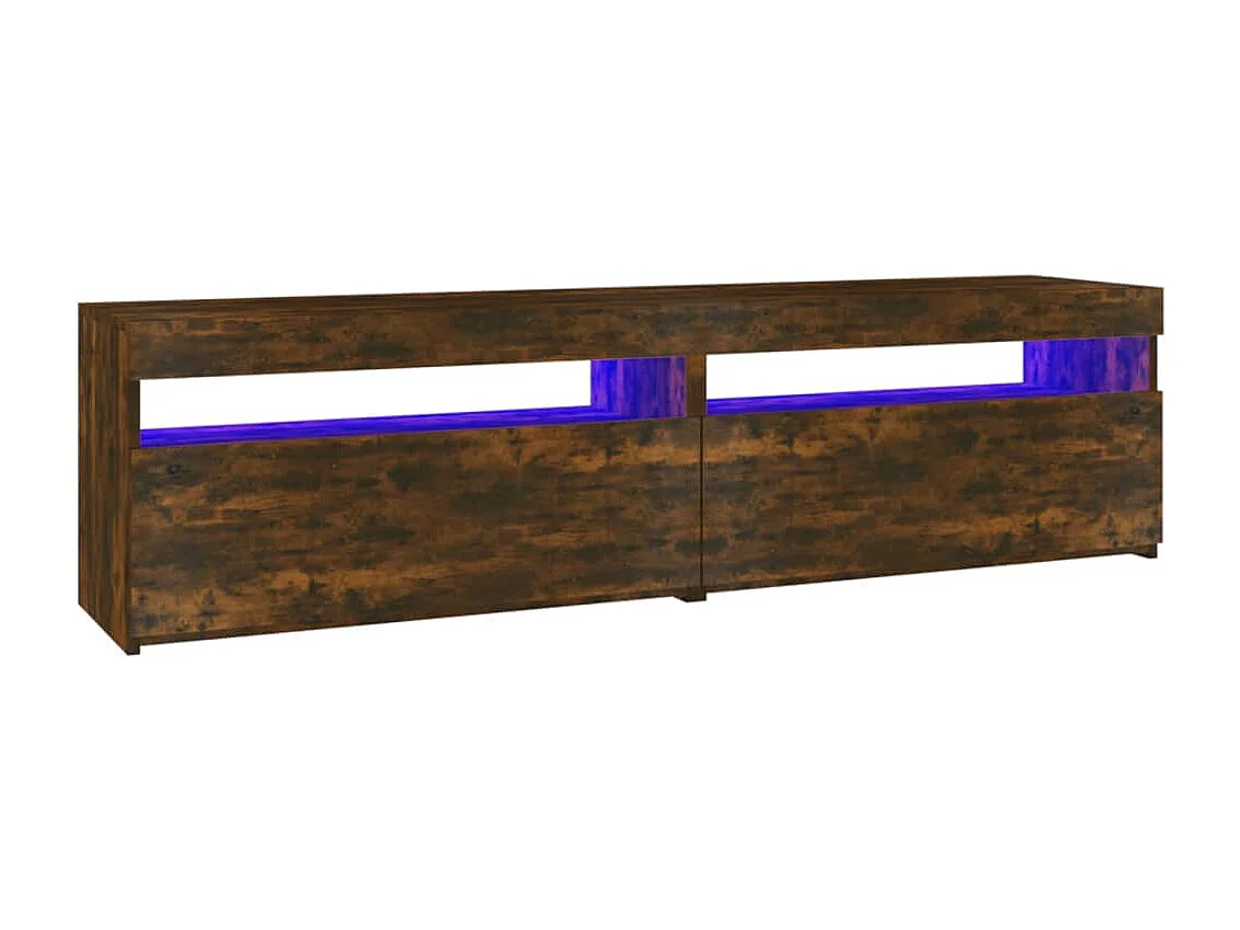 Muebles de TV con luces LED 2 uds Roble ahumado 75x35x40 cm