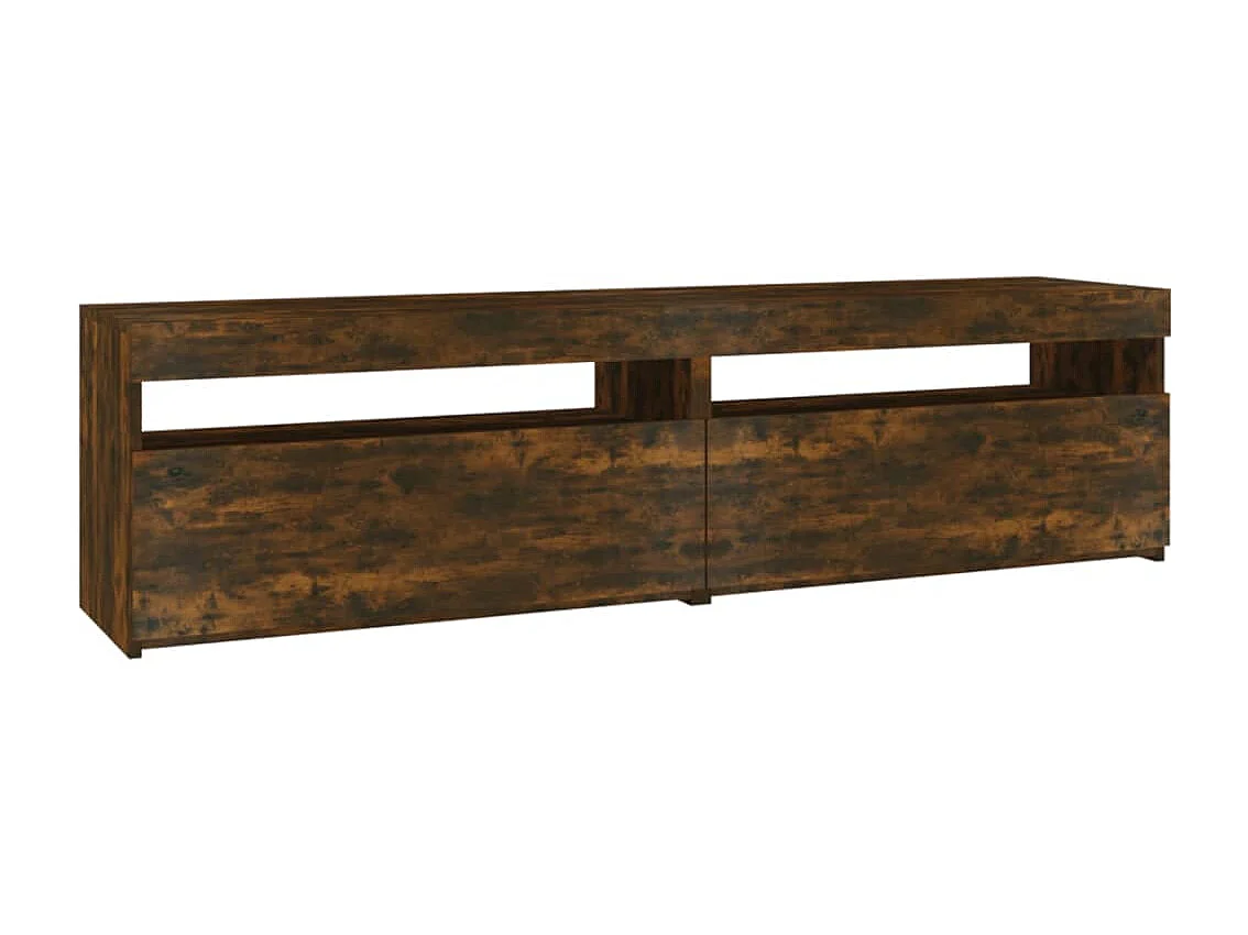 Mobili TV con luci LED 2 pz Rovere fumé 75x35x40 cm