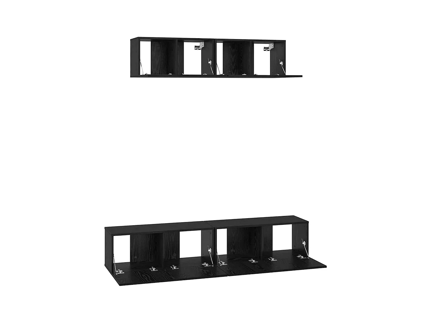 Meuble TV mural 4 pcs Chêne noir Petite 80 x 30 x 30.5 cm