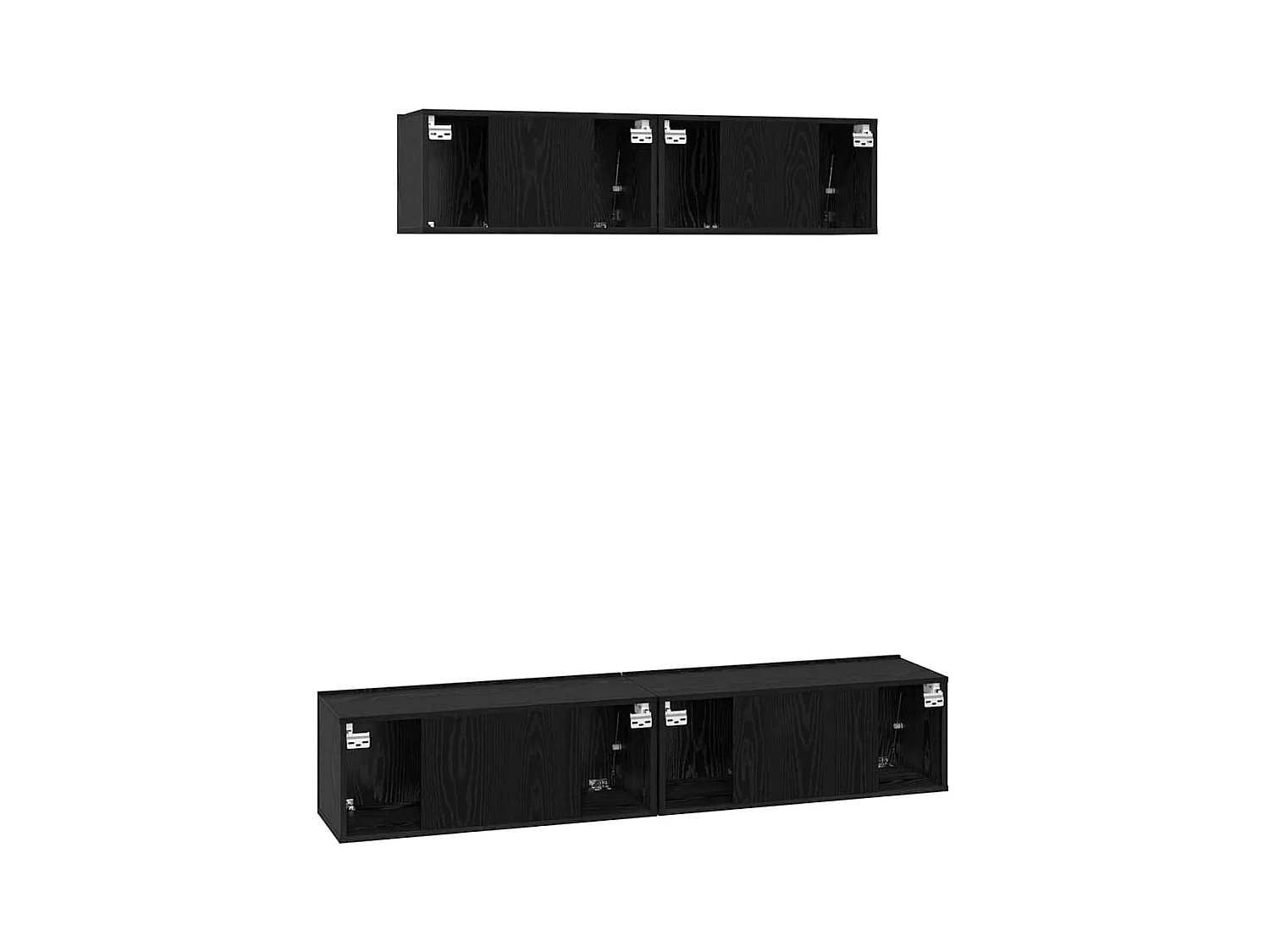 Meuble TV mural 4 pcs Chêne noir Petite 80 x 30 x 30.5 cm