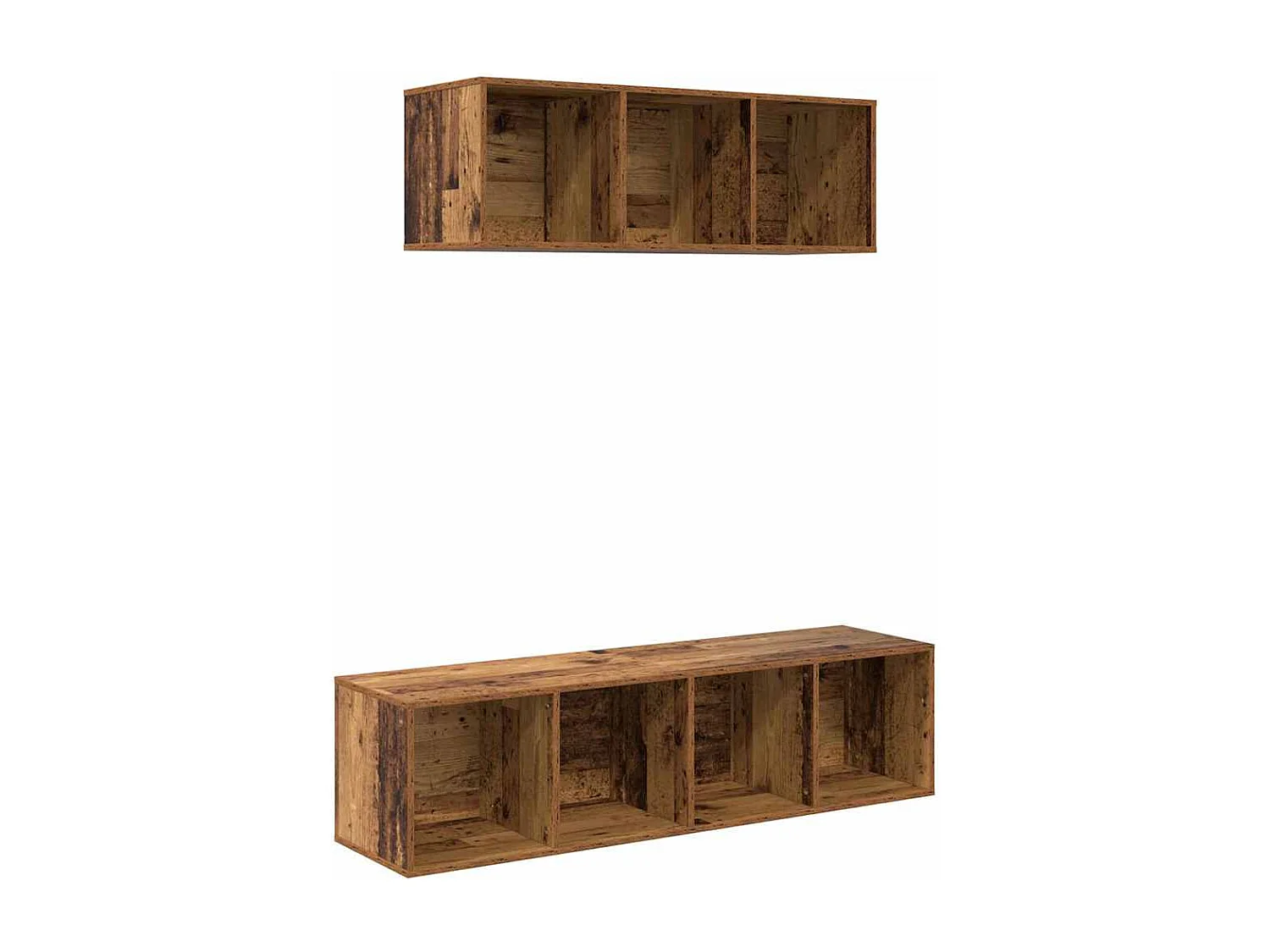 2-teiliges TV-Schrank-Set Antikholz 37 x 37 x 142,5 cm