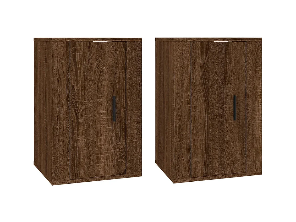 Mobili TV da parete 2 pezzi, rovere marrone, 40x34,5x60 cm