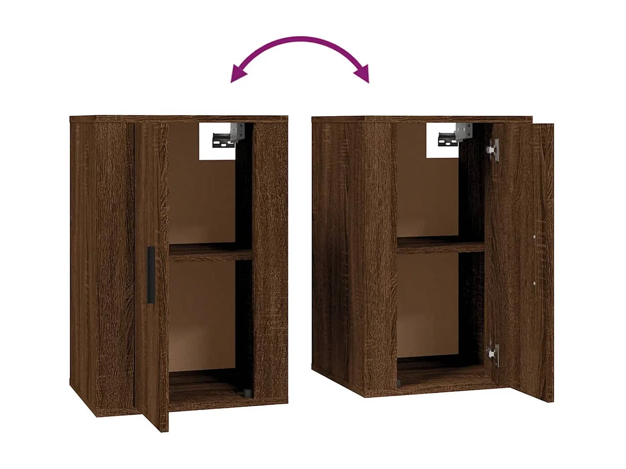 Mobili TV da parete 2 pezzi, rovere marrone, 40x34,5x60 cm