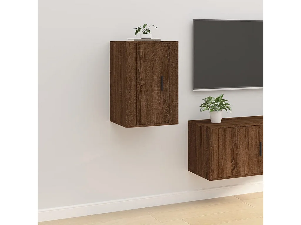 Meubles TV muraux 2 pcs Chêne marron 40x34,5x60 cm