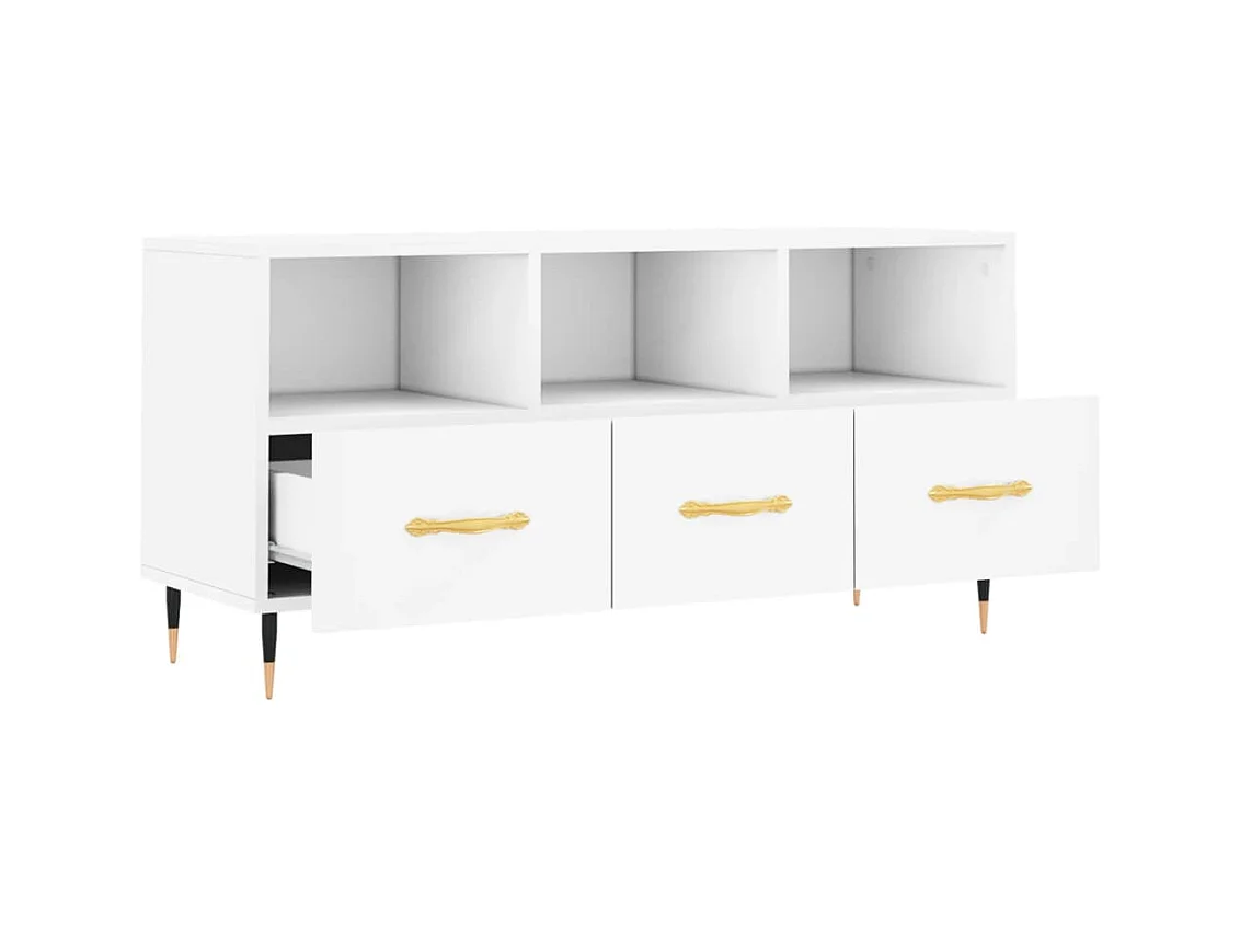 Mobile TV bianco 102x36x50 cm in legno ingegnerizzato