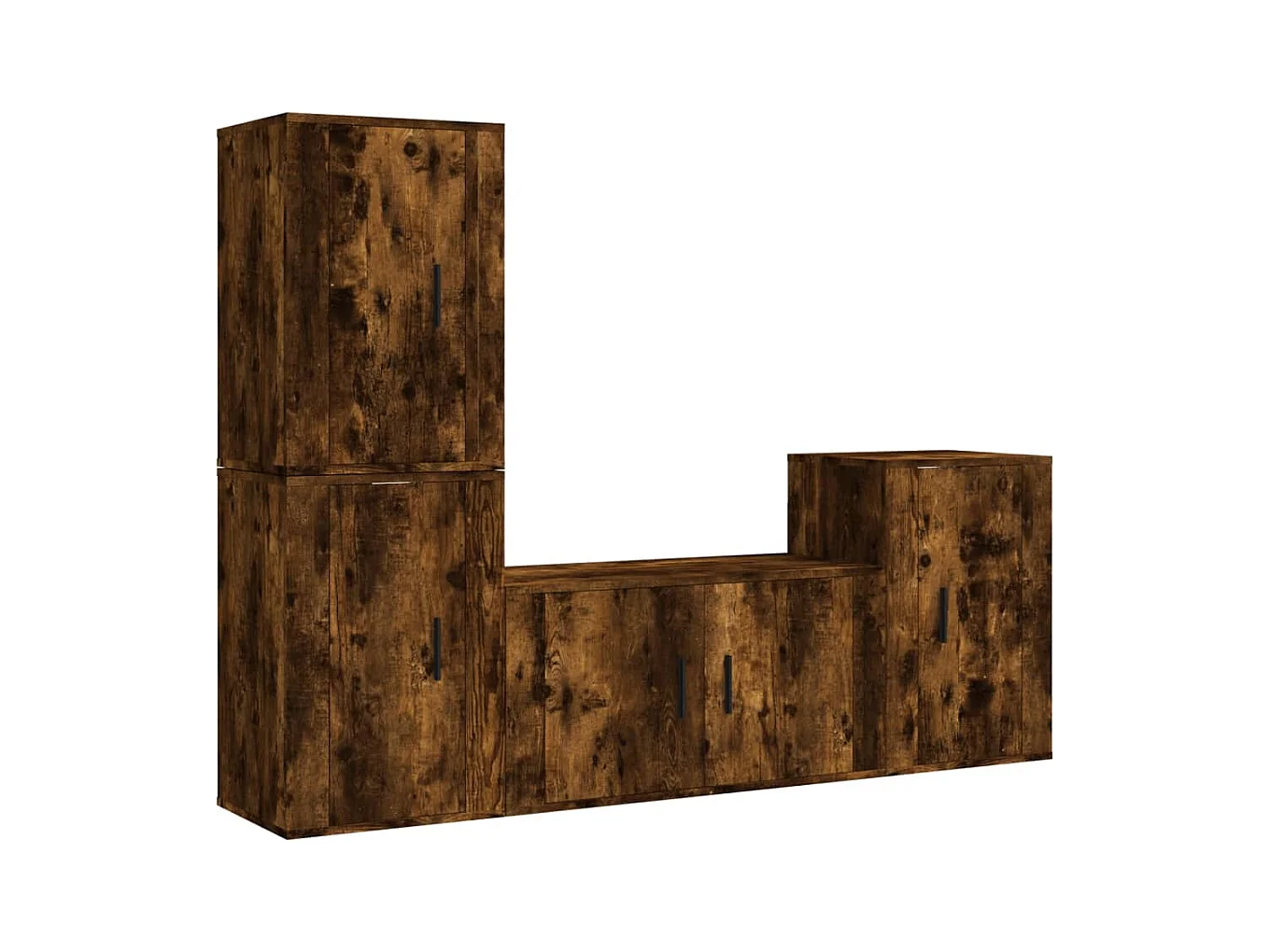 Ensemble de meubles TV 4 pcs Chêne fumé Bois d'ingénierie