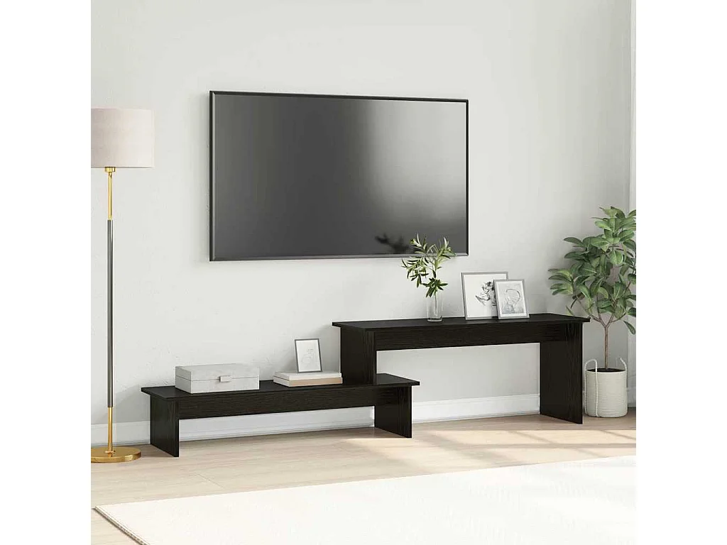 Meuble TV Chêne noir 180 x 30 x 43 cm Bois d'ingénierie