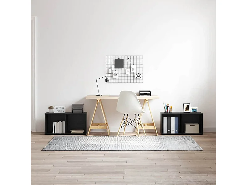 2-delige tv-meubelset Zwart eiken 72 x 35 x 36,5 cm