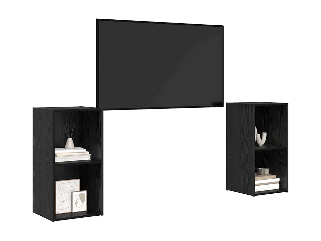 Ensemble meuble TV 2 pcs Chêne noir 72 x 35 x 36.5 cm