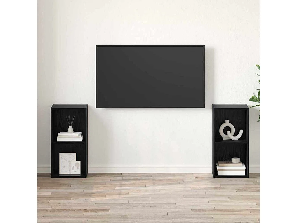 Ensemble meuble TV 2 pcs Chêne noir 72 x 35 x 36.5 cm