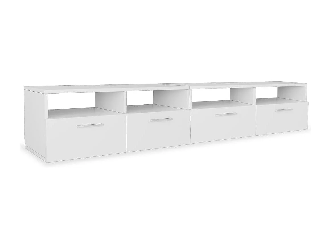 Meubles TV 2 pcs Bois d’ingénierie 95x35x36 cm Blanc