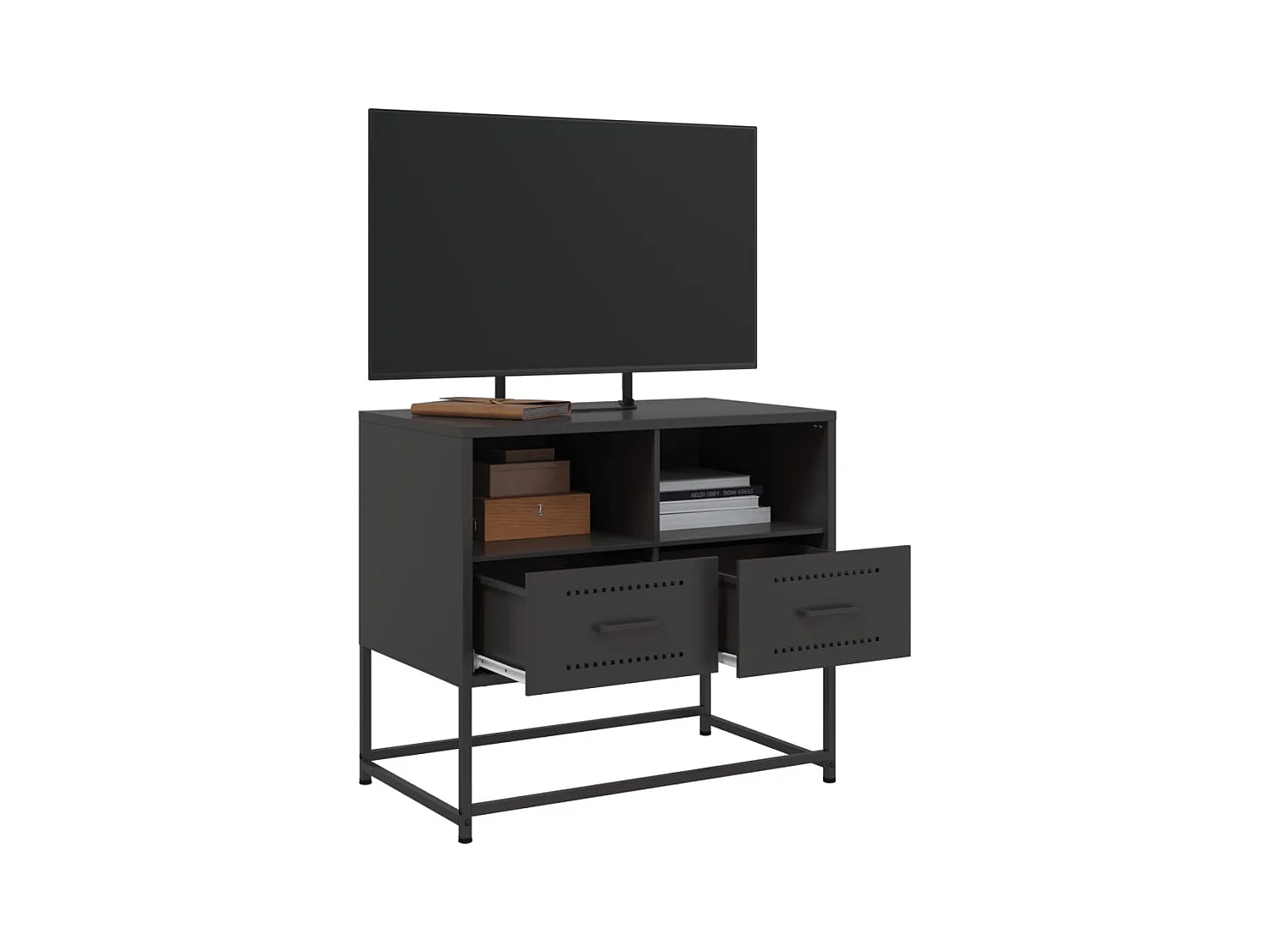Zwarte tv-kast 68x39x60,5 cm staal