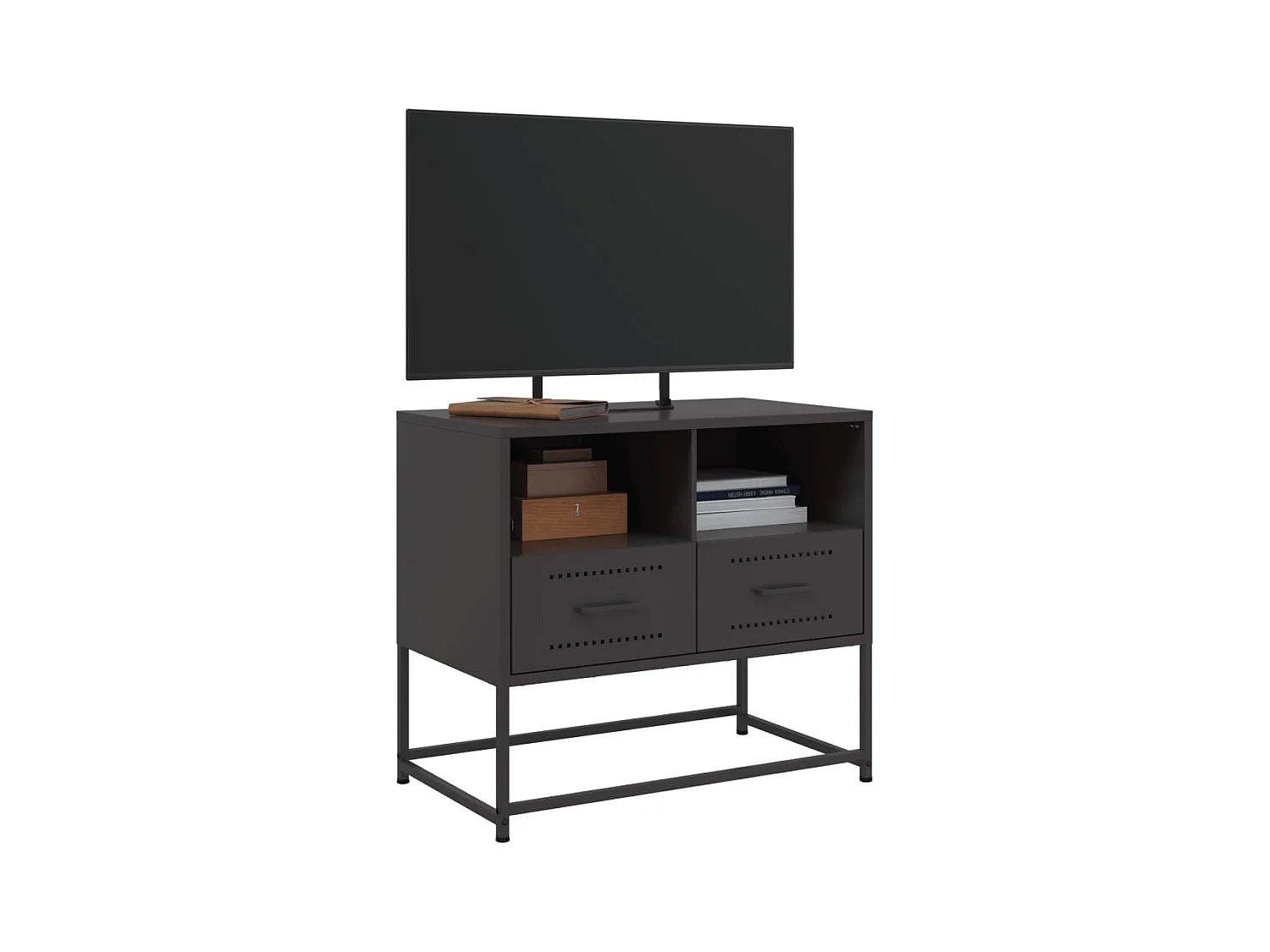 Zwarte tv-kast 68x39x60,5 cm staal