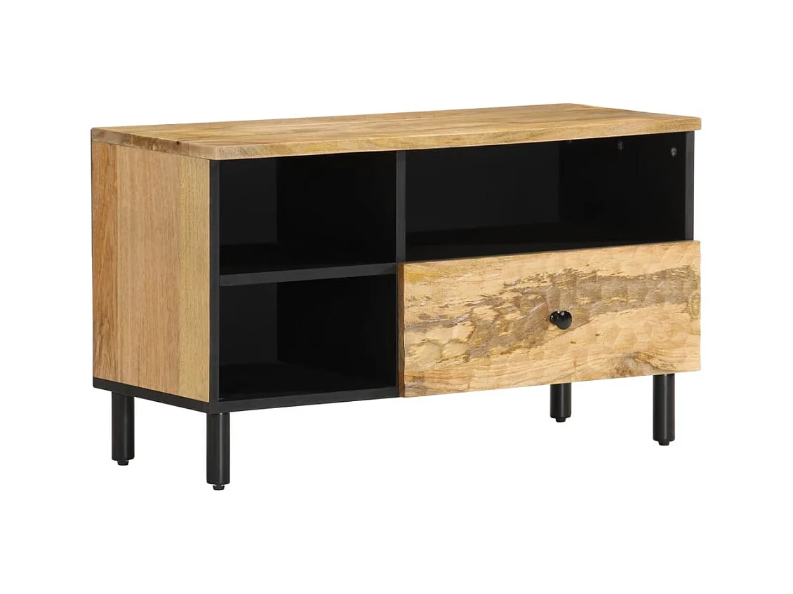 Meuble TV 80x33x46 cm bois massif de manguier
