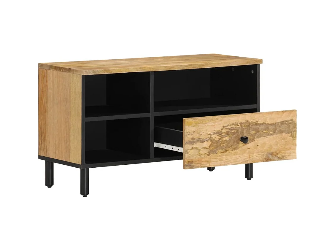 Meuble TV 80x33x46 cm bois massif de manguier