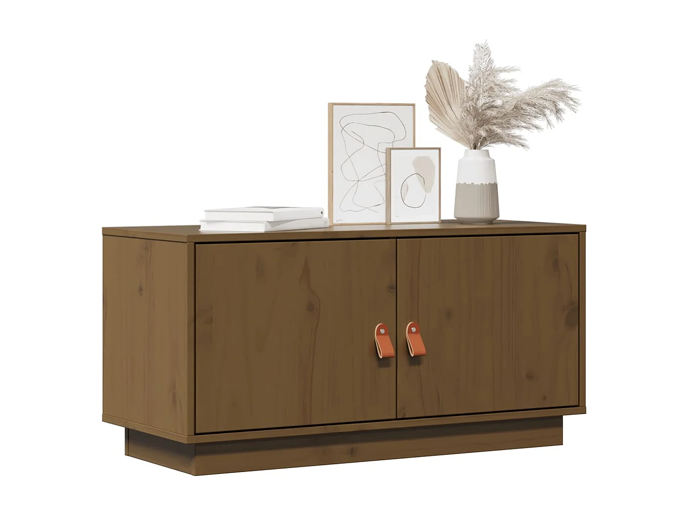 Meuble TV Marron miel 80x34x40 cm Bois de pin massif