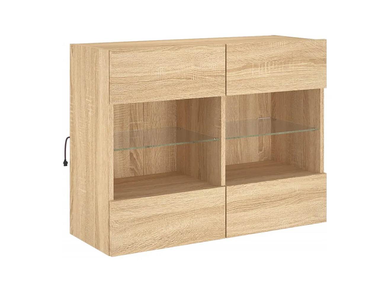 Wandmeubel met LED-verlichting Sonoma eiken 78,5x30x60,5 cm