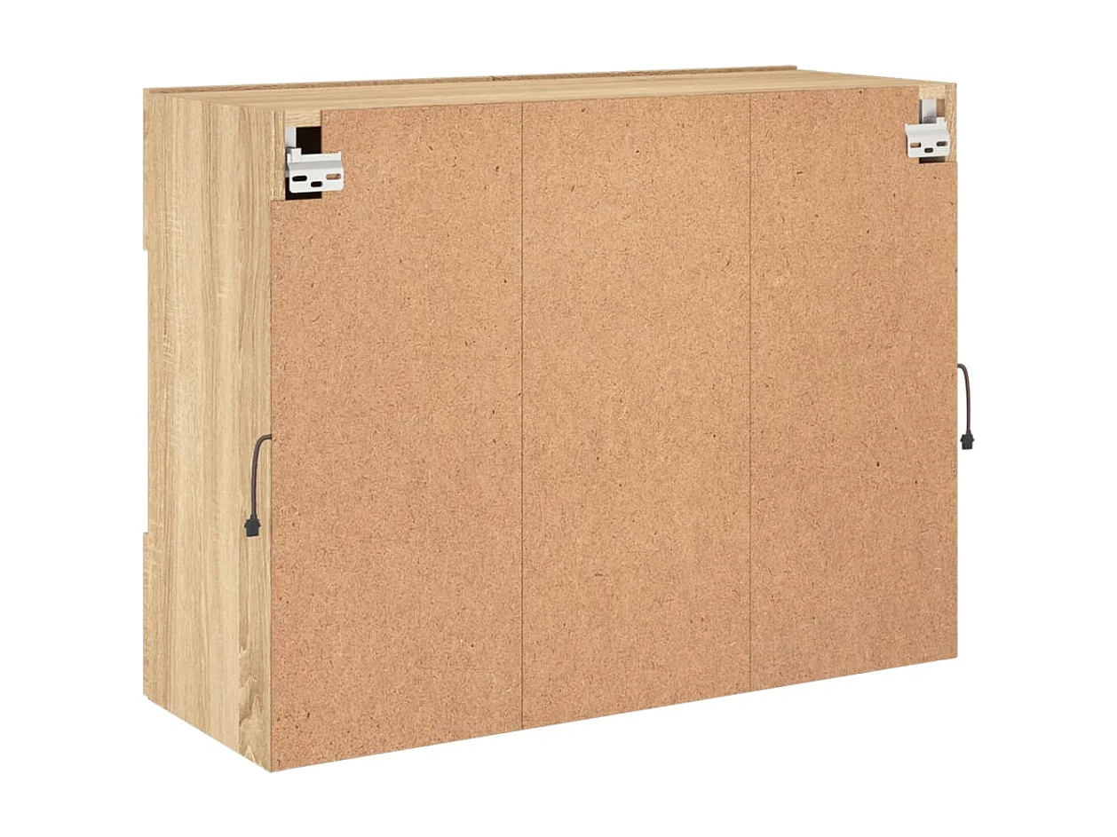 Wandmontierter TV-Schrank mit LED-Leuchten Sonoma-Eiche 78,5x30x60,5 cm