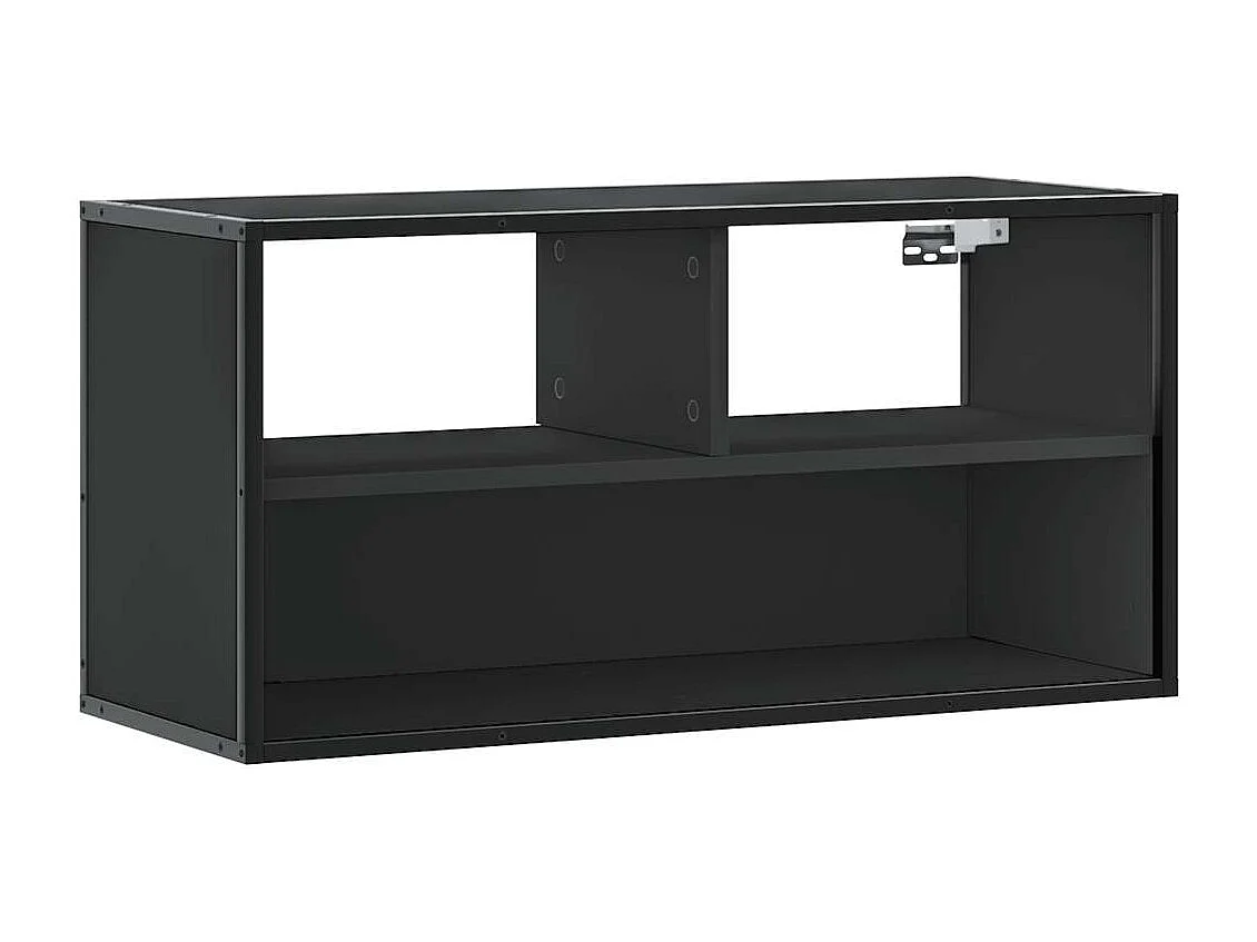 Mueble de TV negro 80x31x39,5 cm de madera contrachapada y metal
