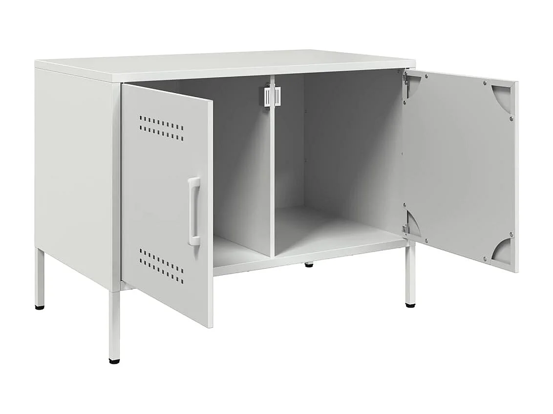 Meubles TV 2 pcs blanc 68x39x50,5 cm acier