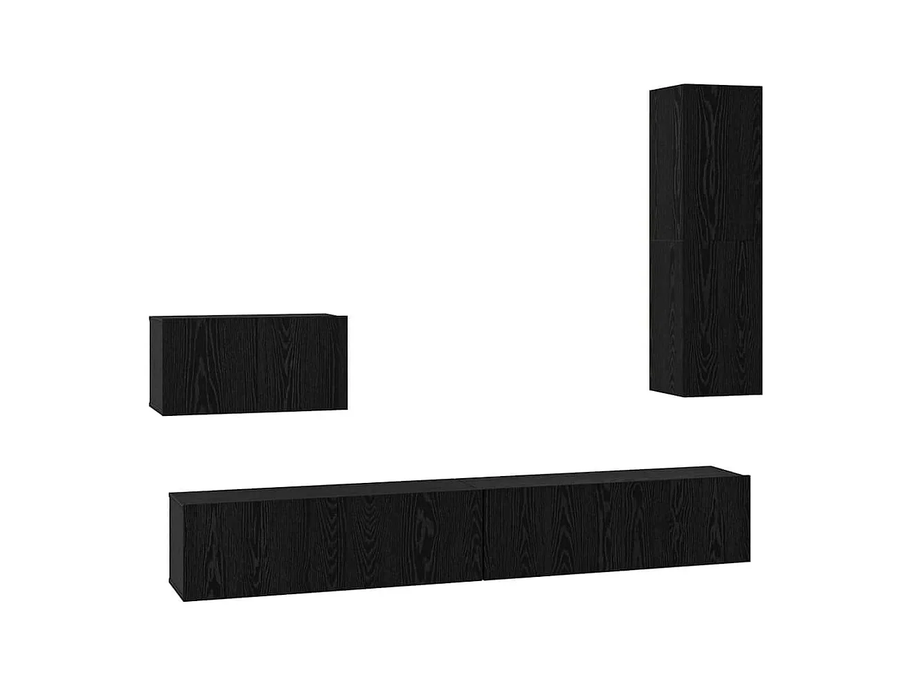 Mobile TV a parete Mobile TV a parete 4 pezzi Rovere nero 200 x 30 x 30 cm