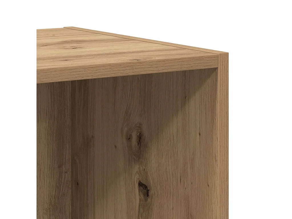 Set porta TV da 4 pezzi, rovere lavorato a mano, 37 x 37 x 142,5 cm