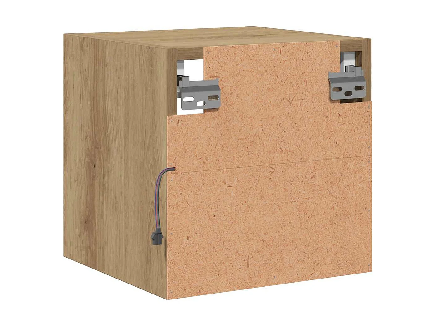 Mobile porta TV a parete con luci LED, rovere lavorato a mano, 30x28,5x30 cm