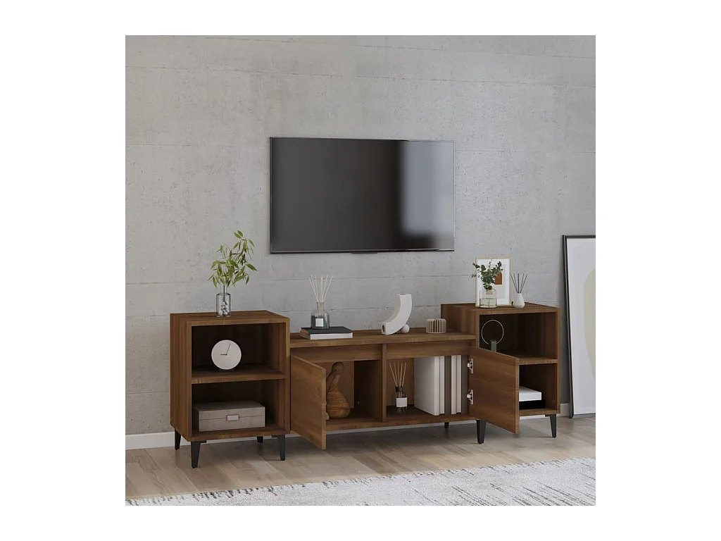 Mueble de TV Roble marrón 160x35x55 cm Madera de ingeniería