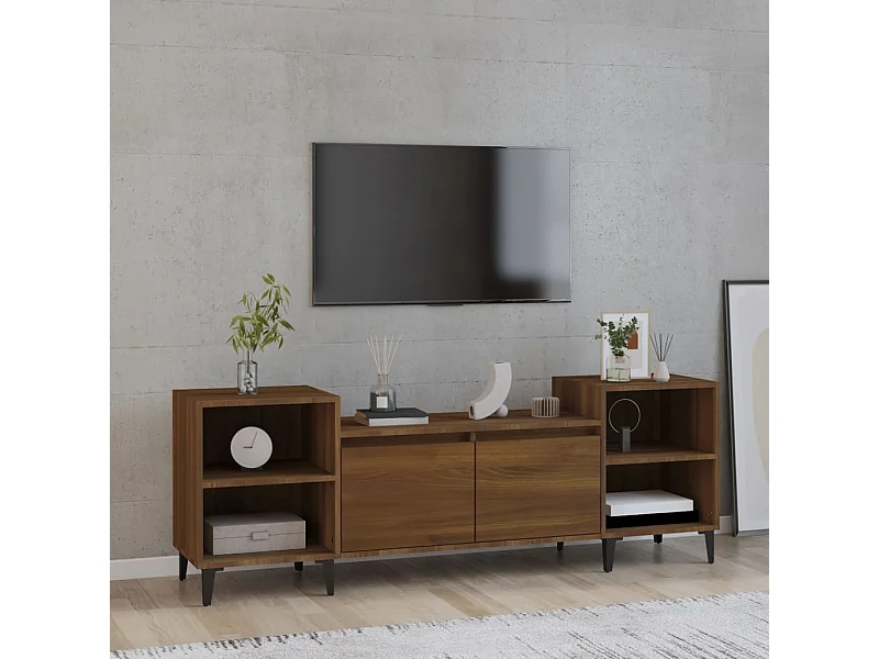 Mueble de TV Roble marrón 160x35x55 cm Madera de ingeniería