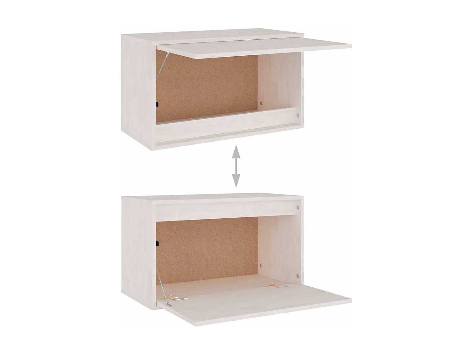 3-delige tv-kast Wit Massief grenenhout