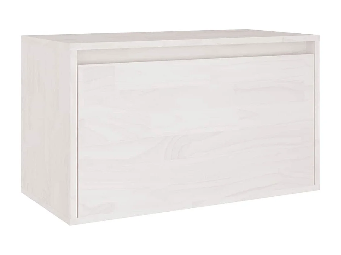 Mobile TV 3 pezzi Bianco Legno massello di pino