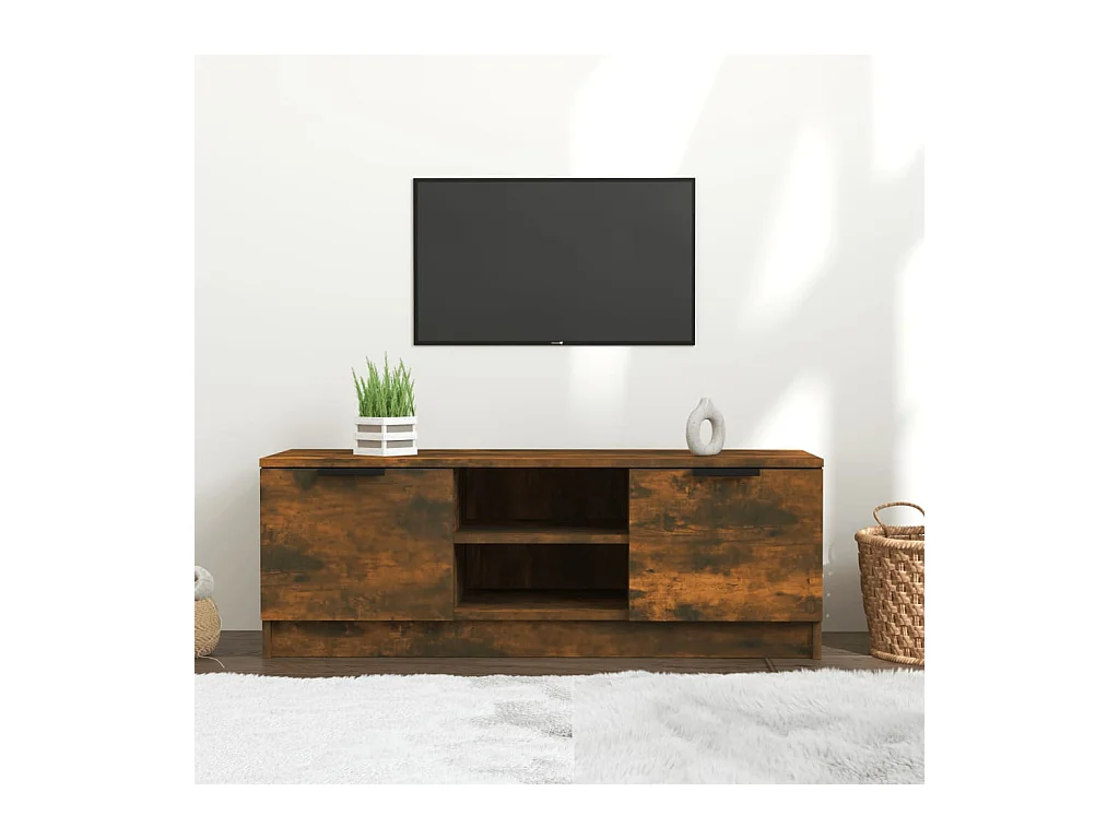 Mobile TV in rovere affumicato 102x35x36,5 cm in legno ingegnerizzato