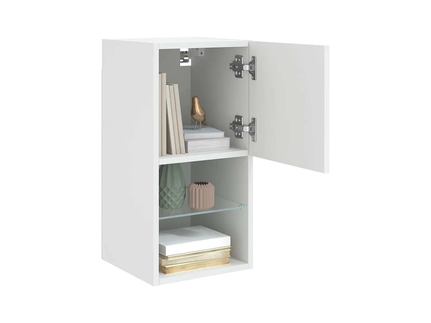 Mobili TV con luci LED 2 pezzi bianchi 30,5x30x60 cm