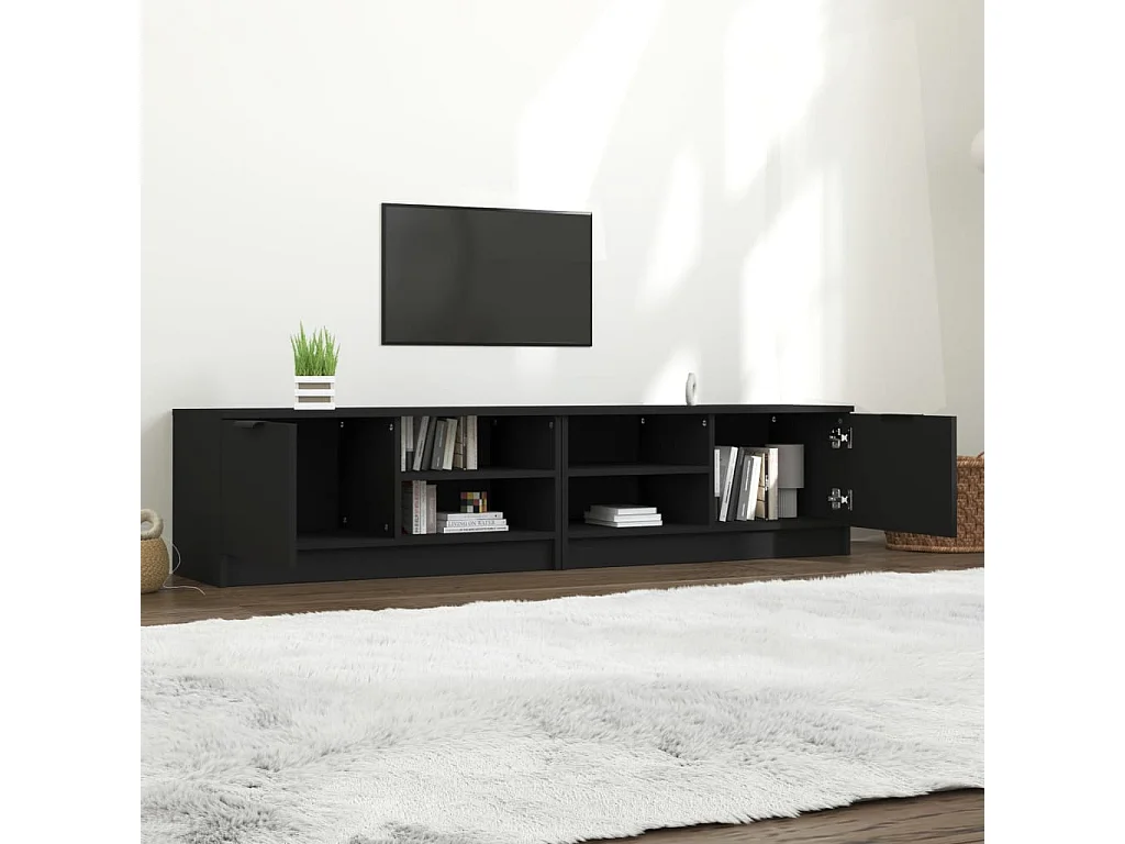 Meubles TV 2 pcs Noir 80x35x36,5 cm Bois d'ingénierie