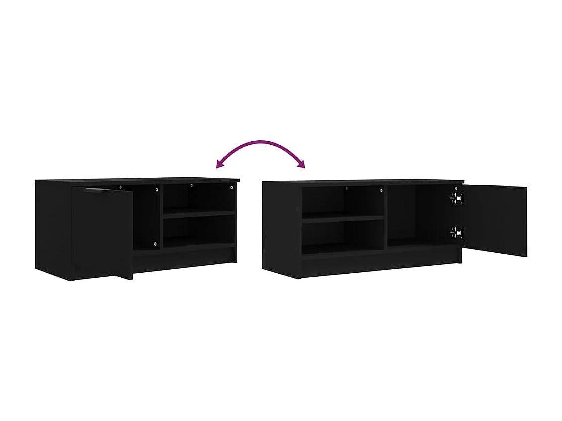 Meubles TV 2 pcs Noir 80x35x36,5 cm Bois d'ingénierie