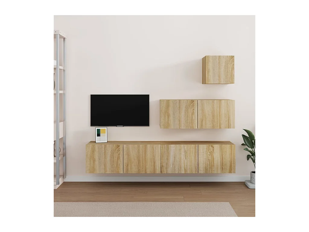 Ensemble de meubles TV 4 pcs Chêne sonoma Bois d'ingénierie