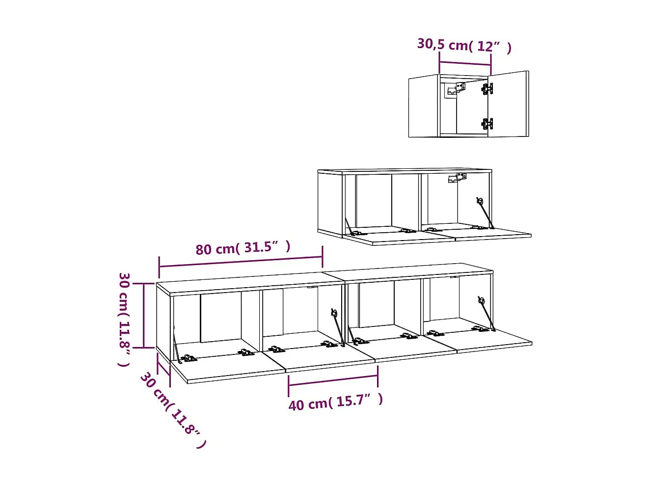 Ensemble de meubles TV 4 pcs Chêne sonoma Bois d'ingénierie