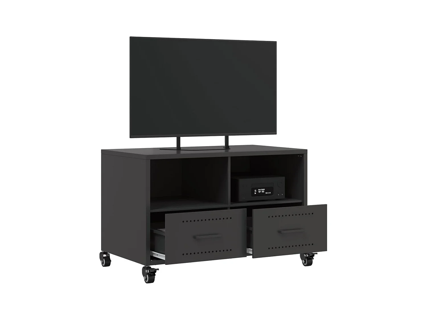 Zwarte tv-kast 68x39x43,5 cm staal
