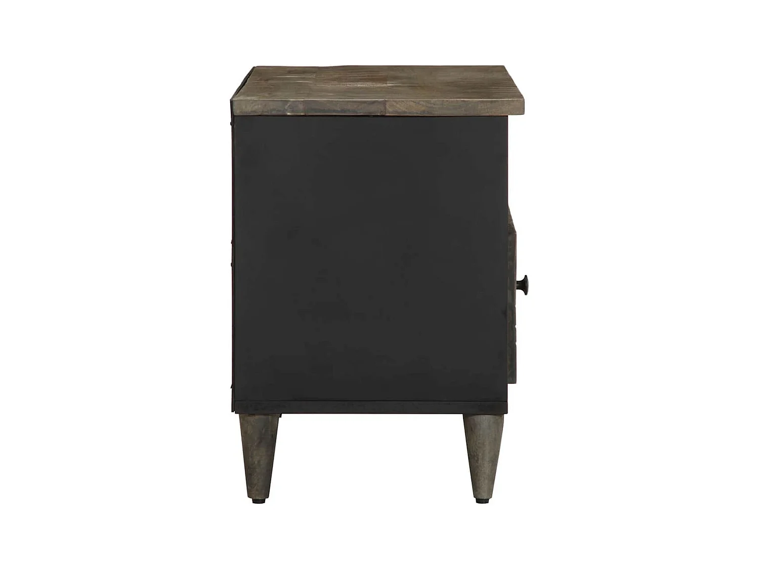 Meuble TV noir 80x33x46 cm bois massif de manguier