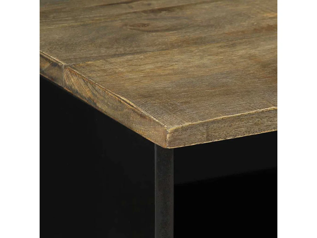 Zwarte tv-kast 80x33x46 cm massief mangohout