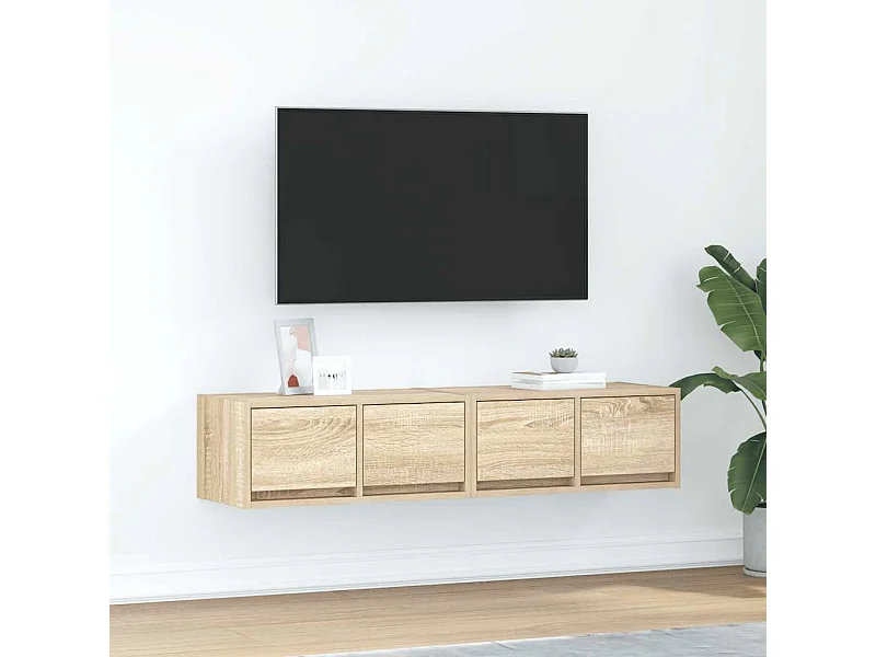 Mobile TV 2 pezzi rovere sonoma 60x31x25,5 cm legno ingegnerizzato