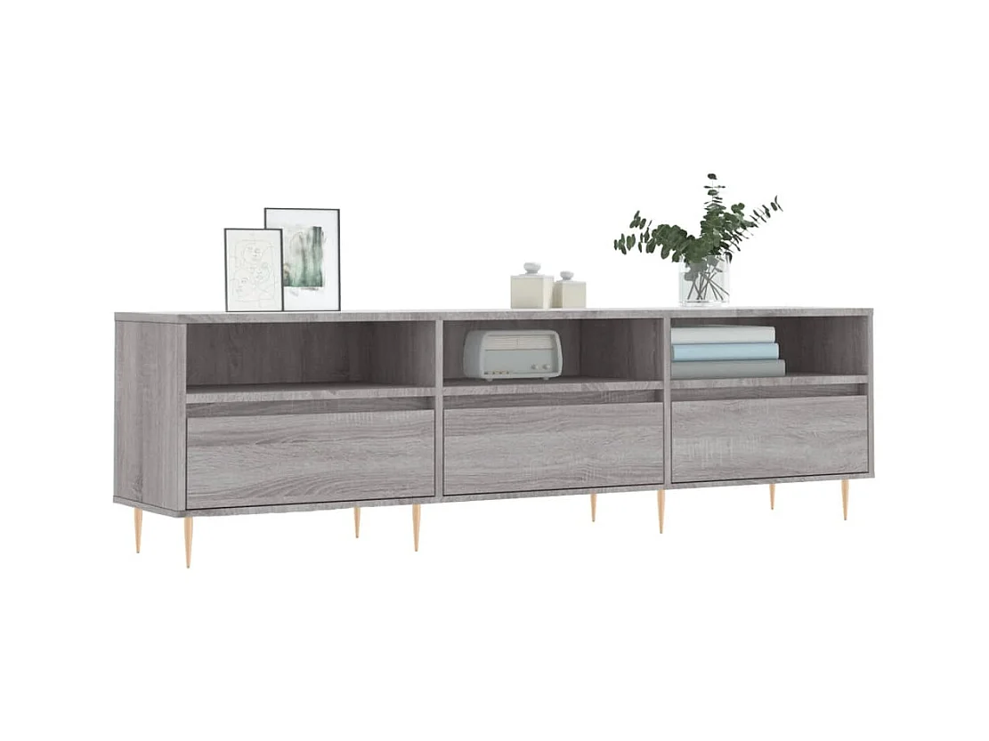 Meuble TV sonoma gris 150x30x44,5 cm bois d'ingénierie