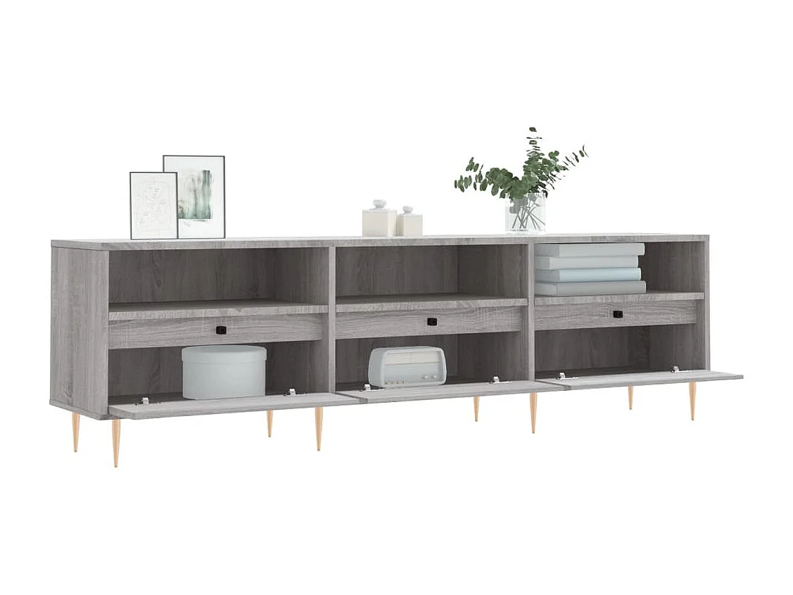 Meuble TV sonoma gris 150x30x44,5 cm bois d'ingénierie
