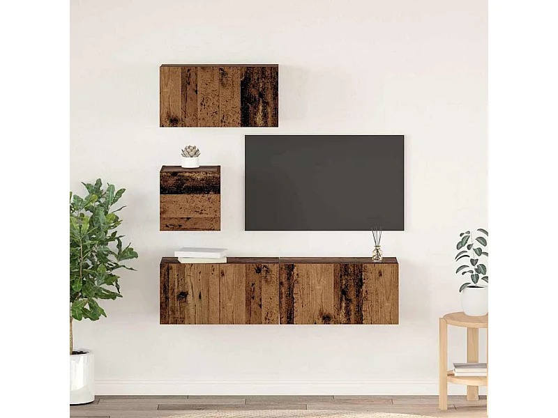 Ensemble meuble TV 4 pcs Bois ancien 60 x 30 x 30 cm